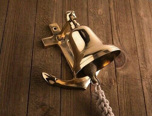 Brass anchor ship bell - anchor,