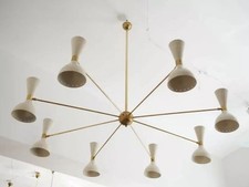 Huge Italian Chandelier Style Stilnovo Mid Century 8 Arms Sputnik Ceiling Light