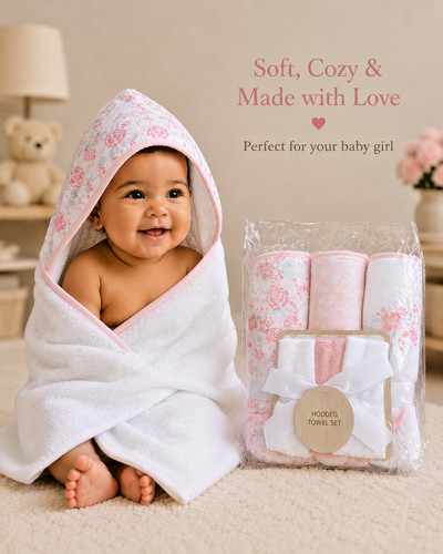 Baby girl hooded towel gift - hooded,