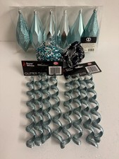 Christmas Bauble Set - Turquoise Navy - 16 piece
