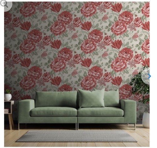 Muriva fayre red floral - muriva,