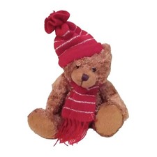 Keel Toys Simply Soft Collection  Teddy Bear Plush Toy Hat  and Scarf. 20cm Tall