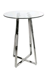 Poseur Round Clear Glass Bar