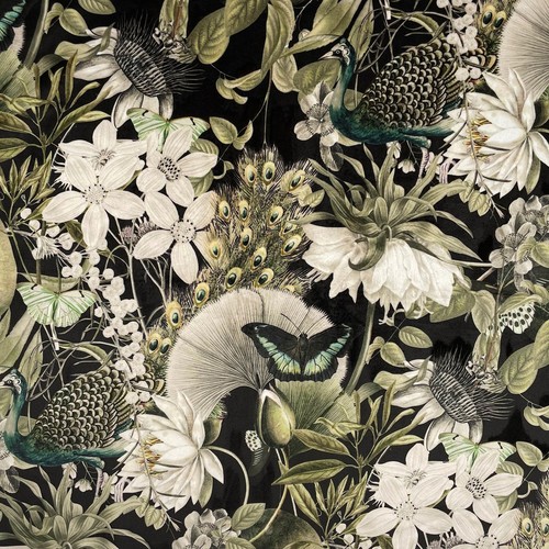 Floral printed velvet fabric - printed,