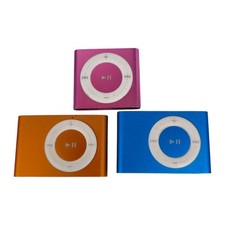 Lot of 3 Apple iPod Shuffle MP3 Players – 2nd & 4th Gen Pink Orange Blue  Spares