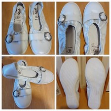 LADIES LIGHT GREY BELLAMY LEATHER SHOES. UK SIZE 6 EURO 39. BRAND NEW. 