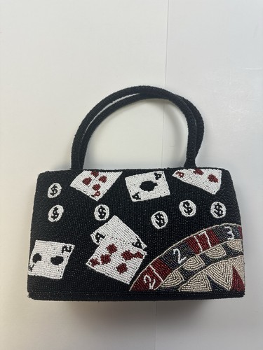 Beaded bag casino poker - bag,