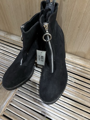 Black suede flaux heeled - black,