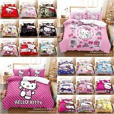 Girl Hello Kitty Cat Quilt Duvet Cover Bedding Set Pillowcase Single Double Gift