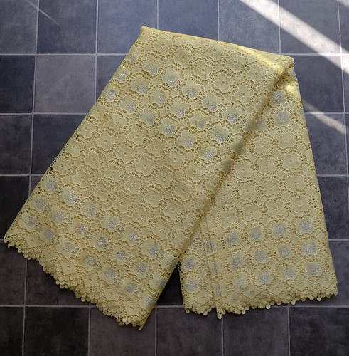 Pale yellow floral - floral, embroidered