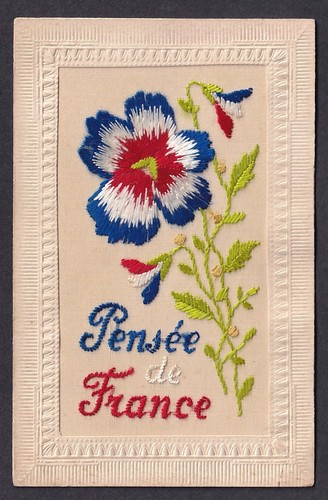 Ww1 embroidered silk postcard - silk,