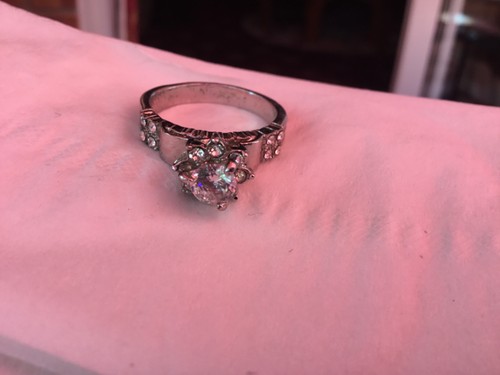 Ladies dress ring with faux - with,