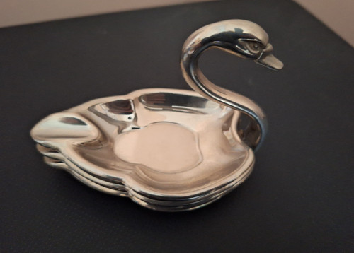 Vintage silver plated - plated, swan