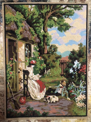 Vtg completed embroidered - vtg,