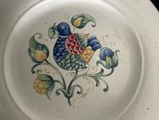 Ligne Hotesse Faience 10 & 1/2 Inch Plate Tiffany Bird Turtle Dove