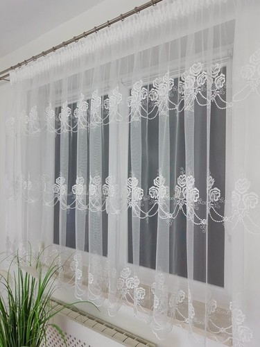 White embroidered voile - white,