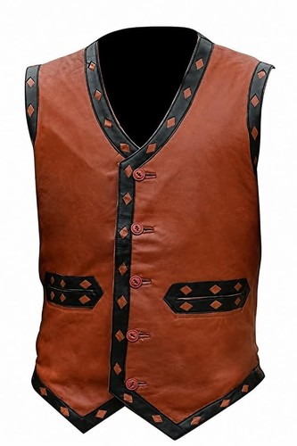 Men warriors vest - vest, brown