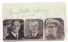 Mountbatten of Burma signed autograph-Supreme Allied Commander, Viceroy of India