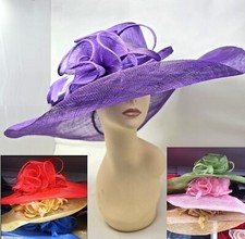 Wide Brim Sinamay Brooch Bow