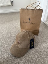 Polo Ralph Lauren Corduroy Beige Baseball Cap New With Tags