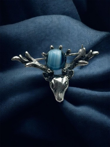 Vintage stag deer - vintage, blue