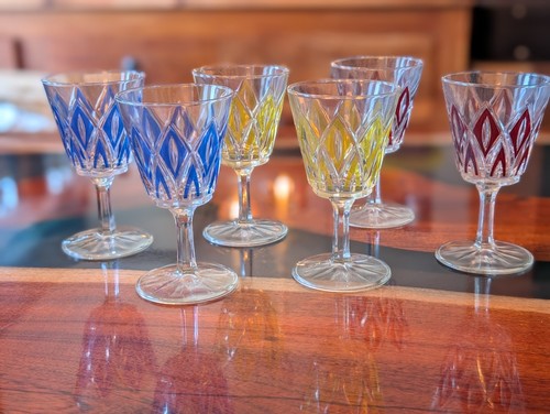 Vintage harlequin crystal wine - vintage,