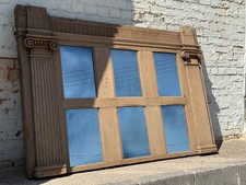 Large Antique Overmantel Mirror – Wooden Frame 164cm x 115cm – Foxed Glass