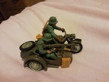 Britains WW2 German BMW motorcycle sidecar combination , made in England