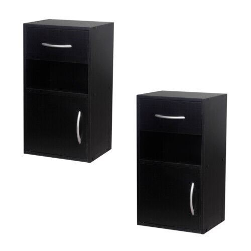 Black wooden bedside cabinet - 2,