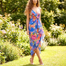 LIPSY SZE 10 ROYAL BLUE FLORAL
