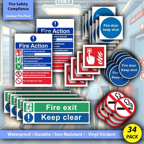 Fire safety compliance sticker - fire,