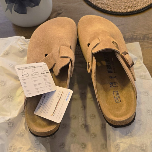 Birkenstock boston suede beige - boston,