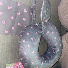Percy Pig Neck Cushion, eye mask, luggage tag and packing bag 