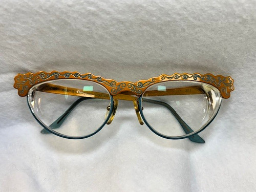 Vintage teal gold - gold, funky