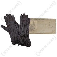 German Fallschirmjager Brown Leather Gloves- WW2 Repro Luftwaffe Driving Winter
