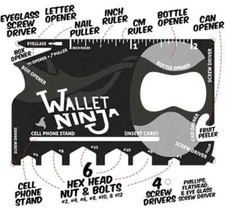 Wallet Ninja Multi-Tool 18 In 1 Credit Card For Multi Purpose Use