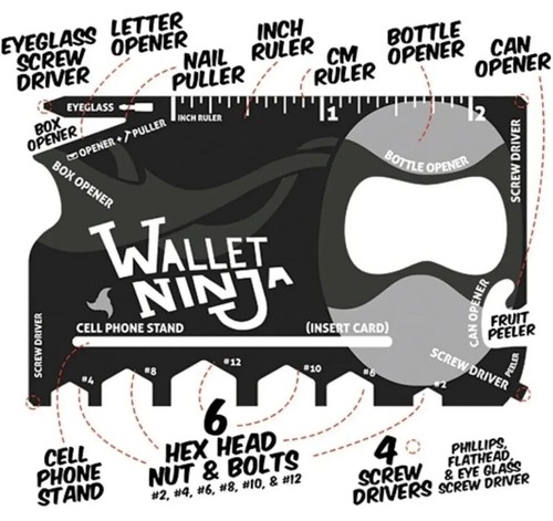 Wallet ninja multi - multi-tool, 18