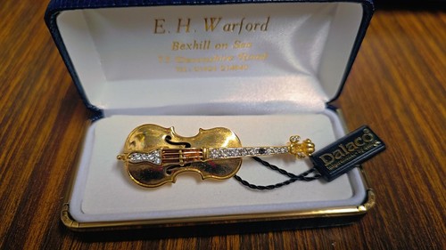 Dalaco violin brooch gold tone - violin,