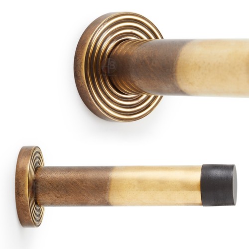 Reeded solid brass cylinder - reeded,