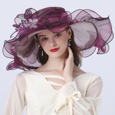 Organza Hat Church Dress Wide