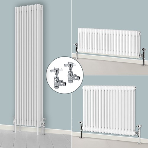 White traditional column - white,