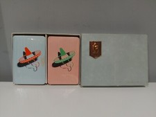 Vintage twin pack of THOMAS DE LA RUE Society playing cards Sombrero Duty Read D