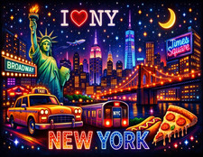 New York Neon Fridge Large