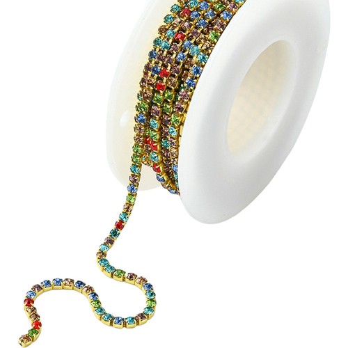 Multi color rhinestone chain - multi,