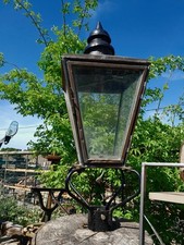 Antique Foster & Pullen Bradford Copper Street Gas Lantern Industrial Light