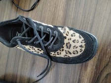 HOTTER LADIES SHOES  - Black with leopard pattern