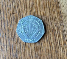 NHS 50p BRITISH COIN 1998 - VGC - FREE P&P.