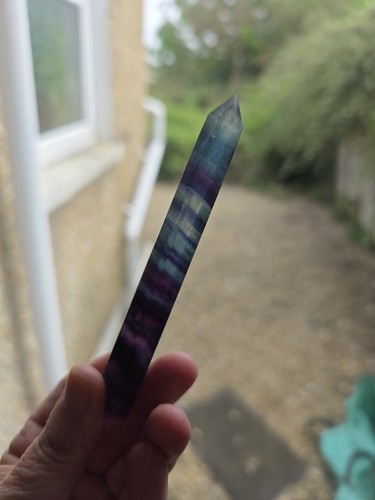 Rainbow fluorite crystal - rainbow,