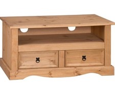 Corona Flat screen TV Unit Media Solid Pine Cabinet