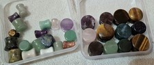 92pc Natural Organic Stone ear plugs, guages,stretchers tunnel, joblot jewellery